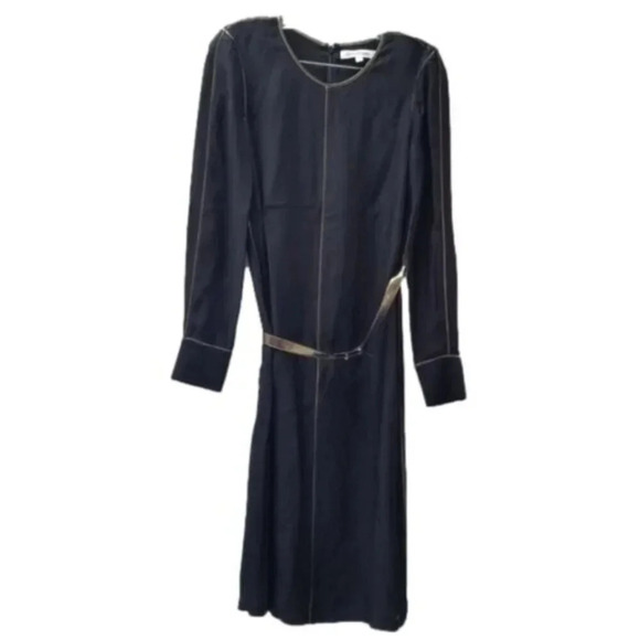 Elizabeth and James Annabelle Long-Sleeve Belted Dress Bronze Black 2 - Picture 3 of 14